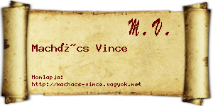 Machács Vince névjegykártya