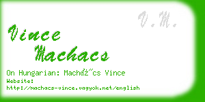vince machacs business card